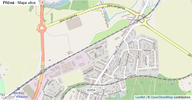 Příčná - mapa ulice