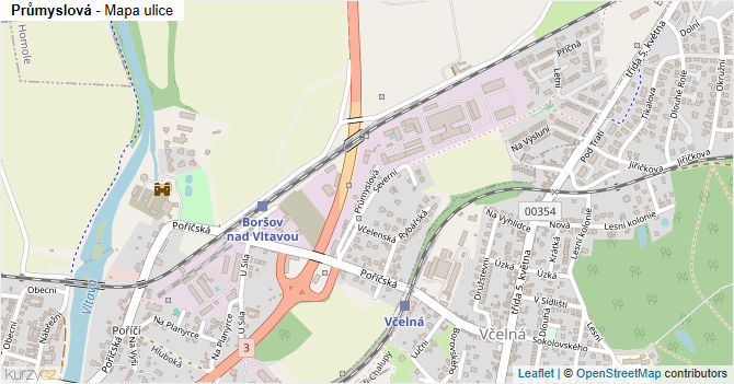 Průmyslová - mapa ulice