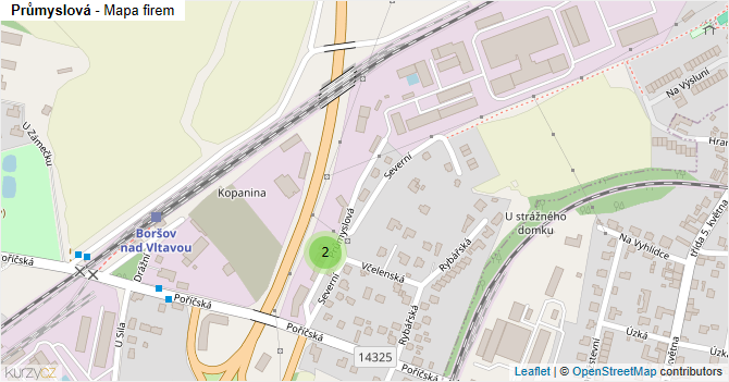 Průmyslová - mapa firem
