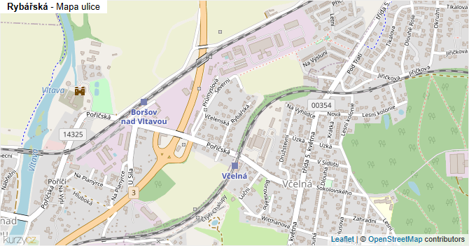Rybářská - mapa ulice