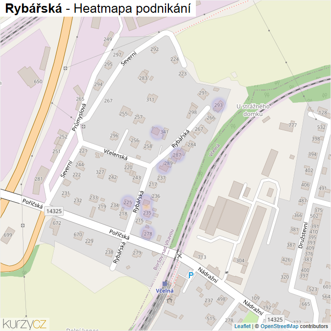 Mapa Rybářská - Firmy v ulici.