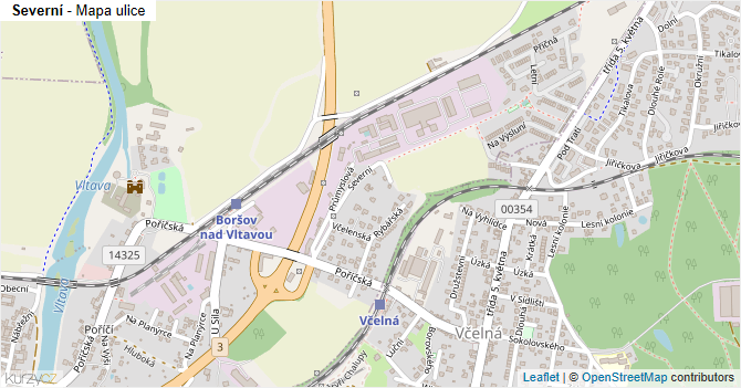 Severní - mapa ulice