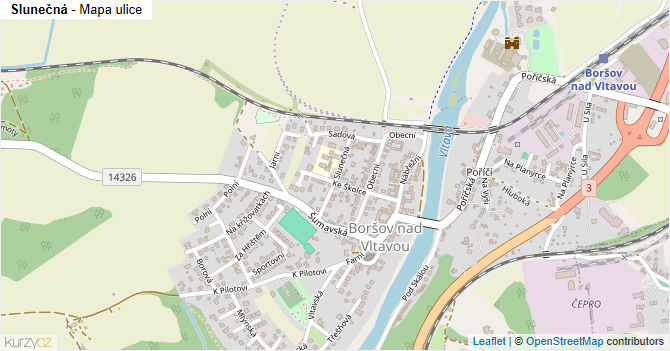 Slunečná - mapa ulice