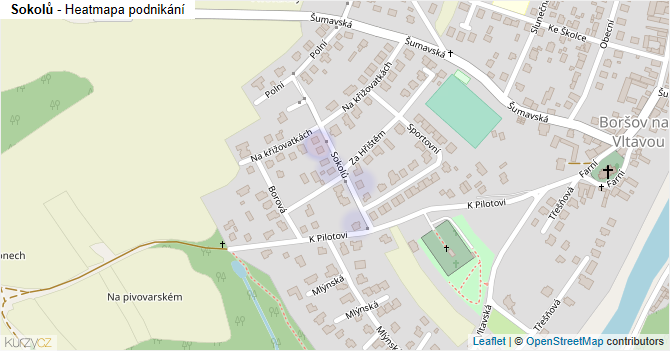 Sokolů - mapa podnikání