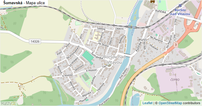 Šumavská - mapa ulice