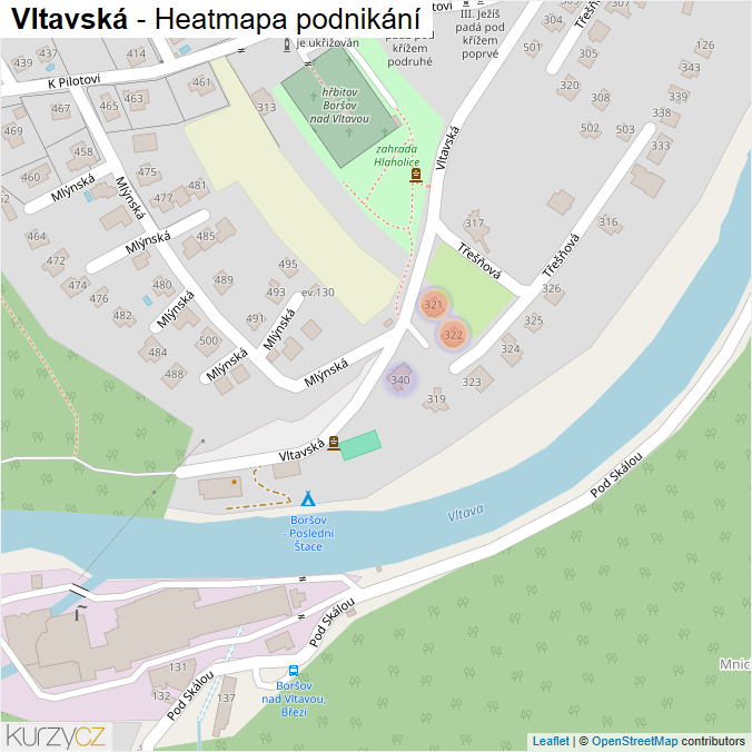 Mapa Vltavská - Firmy v ulici.