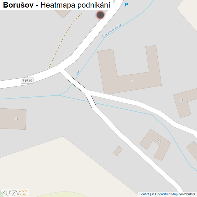 Mapa Borušov - Firmy v obci.
