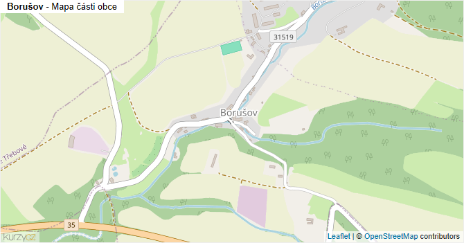 Borušov - mapa části obce