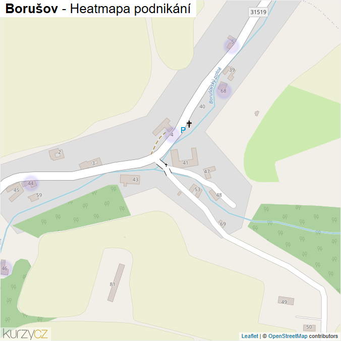 Mapa Borušov - Firmy v části obce.