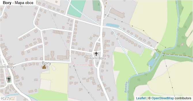 Bory - mapa obce