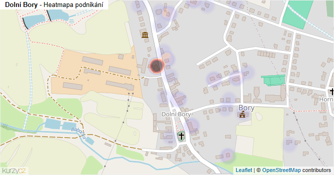 Dolní Bory - mapa podnikání