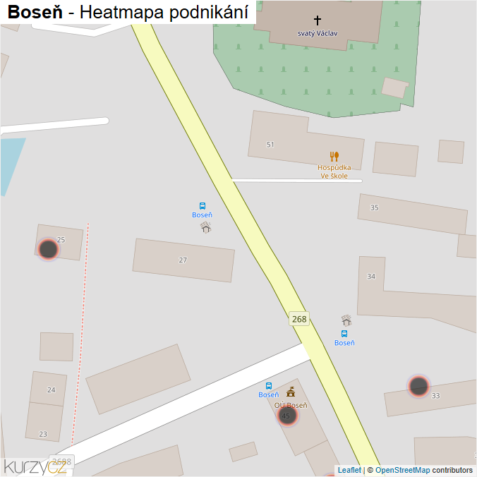 Mapa Boseň - Firmy v obci.