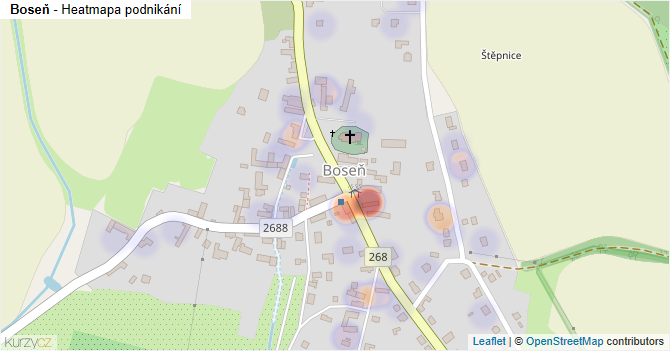 Boseň - mapa podnikání