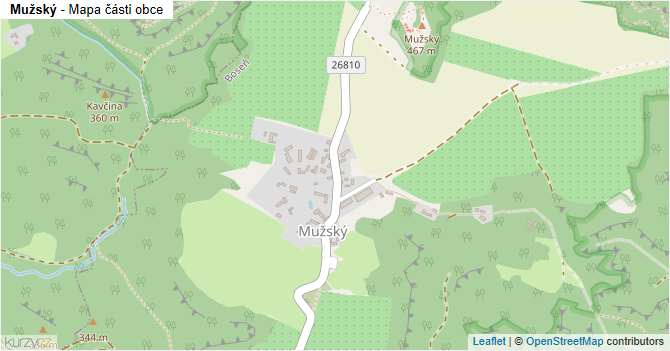 Mužský - mapa části obce