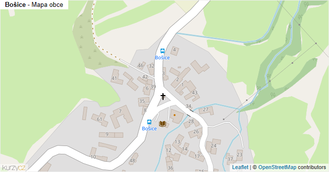 Bošice - mapa obce