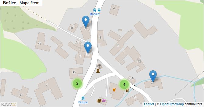 Bošice - mapa firem