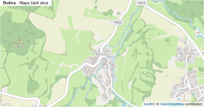 Bošice - mapa části obce