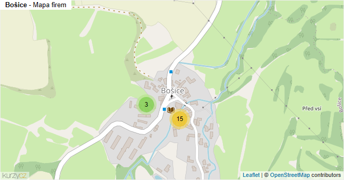 Bošice - mapa firem