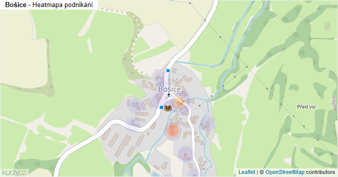 Bošice - mapa podnikání