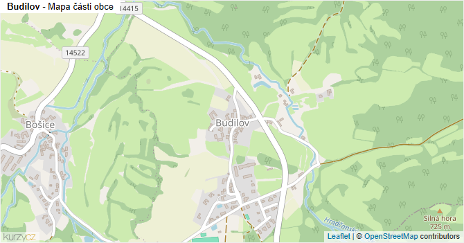 Budilov - mapa části obce