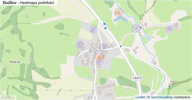Budilov - mapa podnikání