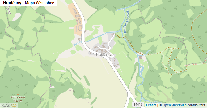 Hradčany - mapa části obce