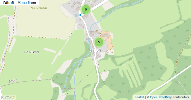 Záhoří - mapa firem