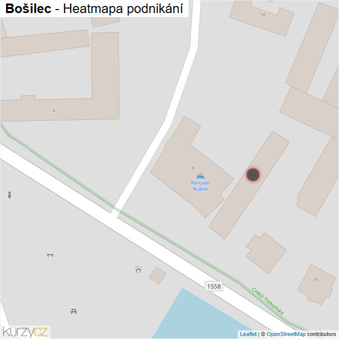 Mapa Bošilec - Firmy v obci.