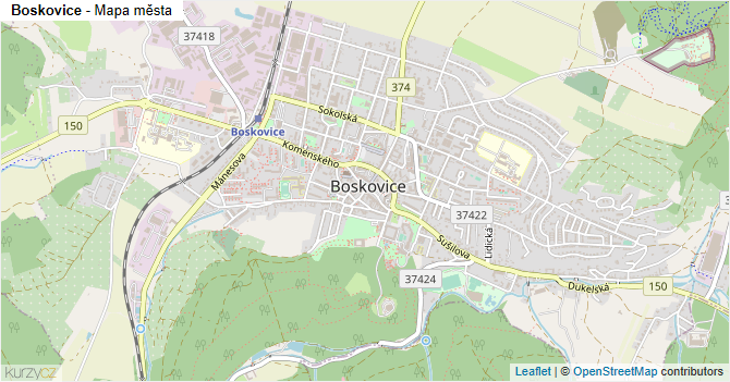 Boskovice - mapa města