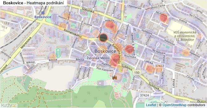 Boskovice - mapa podnikání