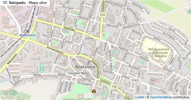 17. listopadu - mapa ulice
