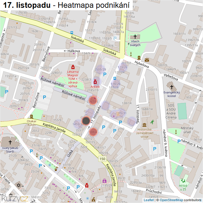 Mapa 17. listopadu - Firmy v ulici.