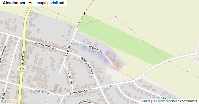 Absolonova - mapa podnikání
