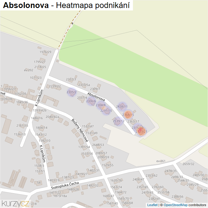 Mapa Absolonova - Firmy v ulici.