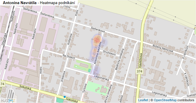 Antonína Navrátila - mapa podnikání