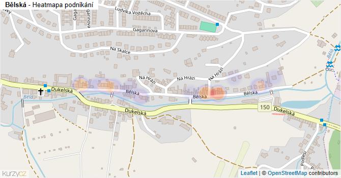 Bělská - mapa podnikání