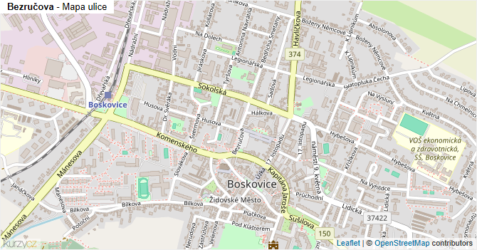 Bezručova - mapa ulice