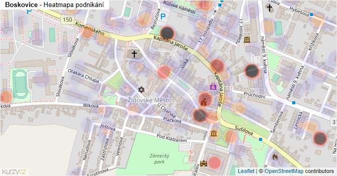 Boskovice - mapa podnikání