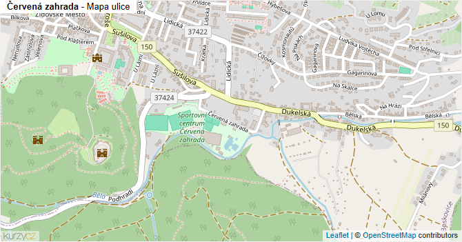 Červená zahrada - mapa ulice