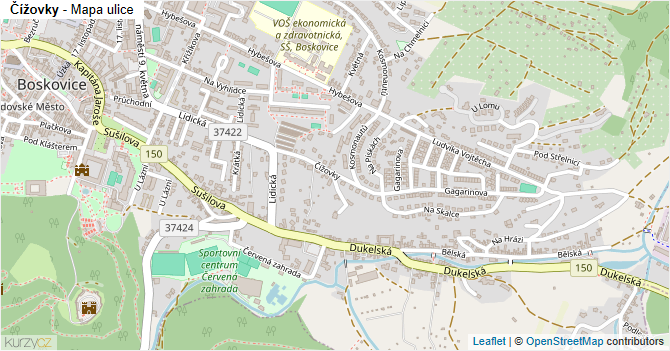 Čížovky - mapa ulice