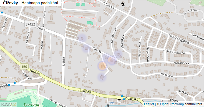 Čížovky - mapa podnikání