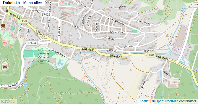 Dukelská - mapa ulice