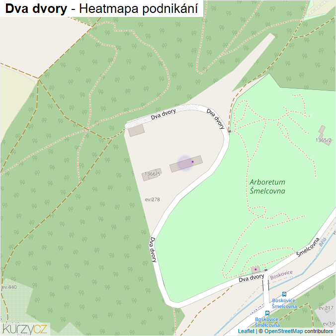 Mapa Dva dvory - Firmy v ulici.