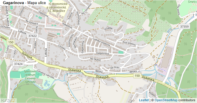 Gagarinova - mapa ulice