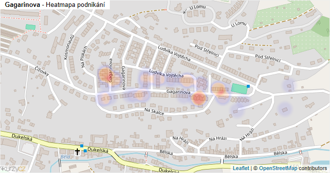Gagarinova - mapa podnikání