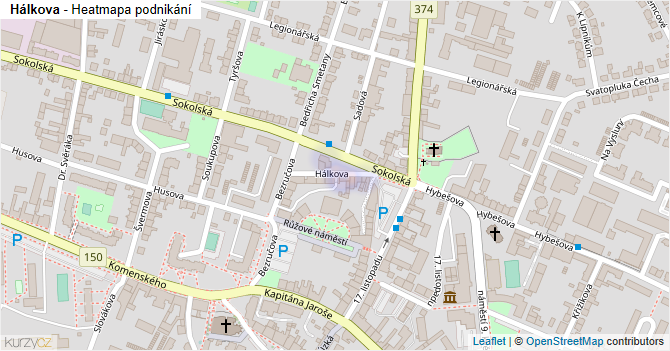 Hálkova - mapa podnikání