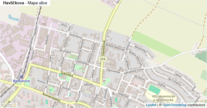 Havlíčkova - mapa ulice