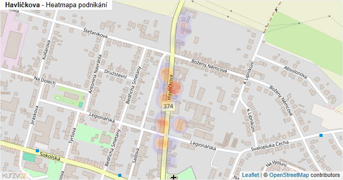 Havlíčkova - mapa podnikání