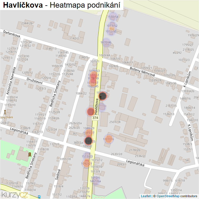 Mapa Havlíčkova - Firmy v ulici.
