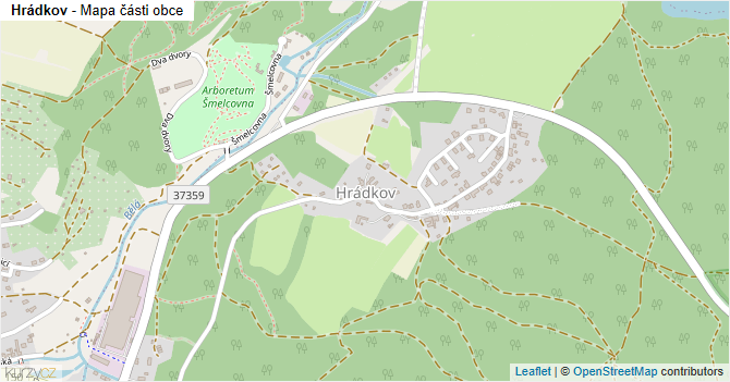Hrádkov - mapa části obce